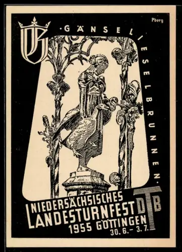 AK Göttingen, Niedersächsisches Landesturnfest 1955, Gänseliese-Brunnen
