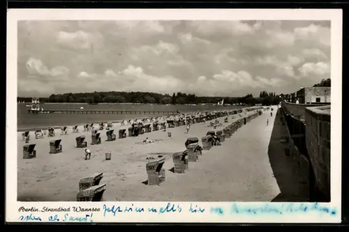 AK Berlin-Wannsee, Strandbad, Strandkörbe, Badestelle