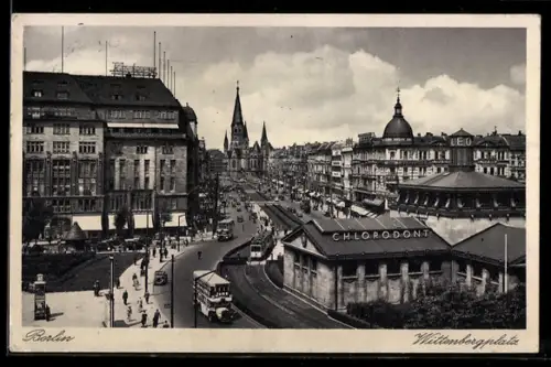 AK Berlin, Wittenbergplatz, Chlorodont-Pavillon