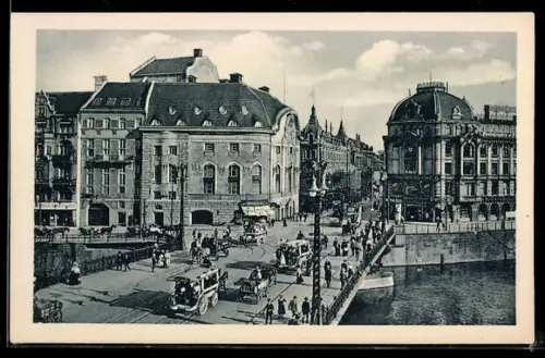 AK Berlin, Weidendammer Brücke, Komische Oper