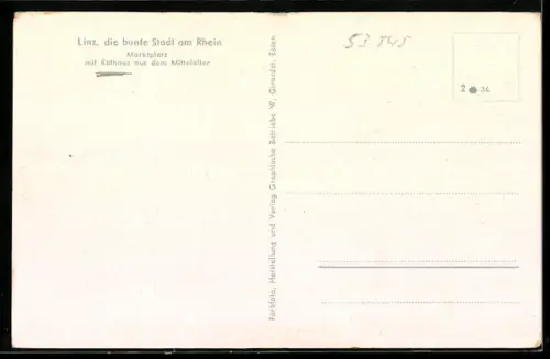 AK Linz /Rhein, Marktplatz mit Rathaus aus dem Mittelalter