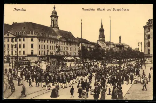 AK Dresden-Neustadt, Neustädter Markt, Hauptstrasse