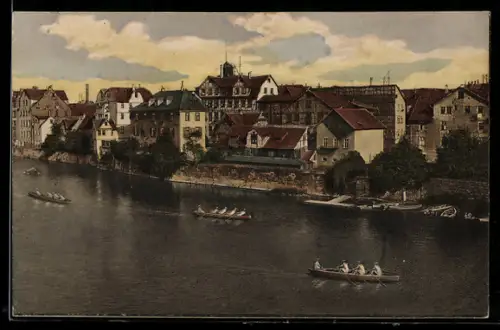 AK Cassel, Fuldapartie mit Altstadt