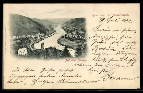 AK Alf, Bullay, Blick von der Prinzenhöhe