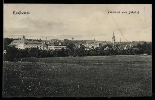 AK Kaufbeuren, Panorama vom Bahnhof