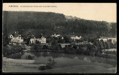 AK Ilmenau, Ritzebühler Teich mit Villenviertel
