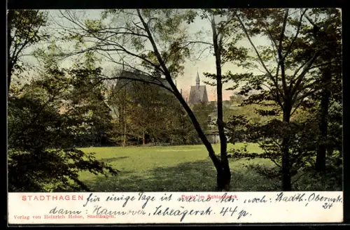 AK Stadthagen, Partie im Schlosspark