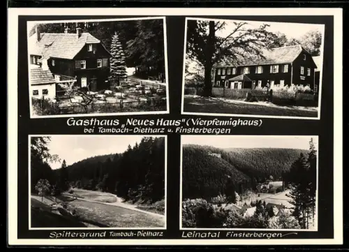 AK Tambach-Dietharz, Gasthaus Neues Haus, Vierpfennighaus, Spittergrund, Leinatal