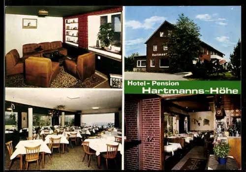 AK Reken, Hotel-Pension Hartmanns-Höhe, Gastraum, Speisesaal, Bes. M. Teutenmacher, Werenzostrasse 17