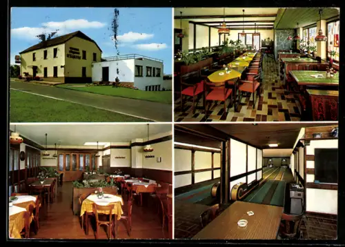 AK Trier-Filsch, Gasthaus Fischer Häuschen, Inh. Hans Morgen, Gesellschaftsräume, Bundeskegelbahn