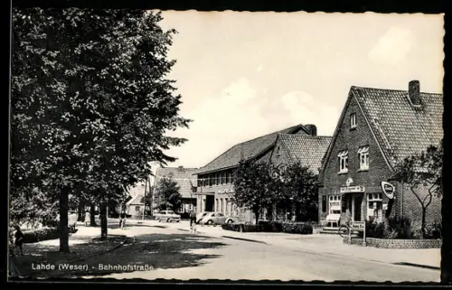 AK Lahde /Weser, Bahnhofstrasse