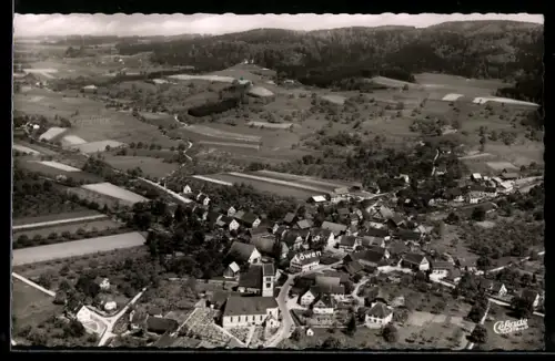 AK Frickingen /Überlingen, Gasthaus und Pension Zum Löwen, Bes. H. Ganter, Kirche, Ortsansicht