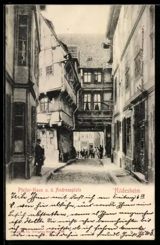 AK Hildesheim, Pfeiler-Haus auf dem Andreasplatz