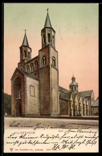 AK Hildesheim, Dom mit Strassenpartie
