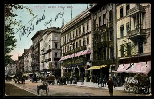 AK Berlin, Unter den Linden, Victoria Café, Strassenansicht