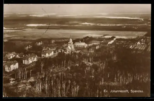 AK Berlin-Spandau, Ev. Johannesstift mit Umgebung aus der Vogelschau