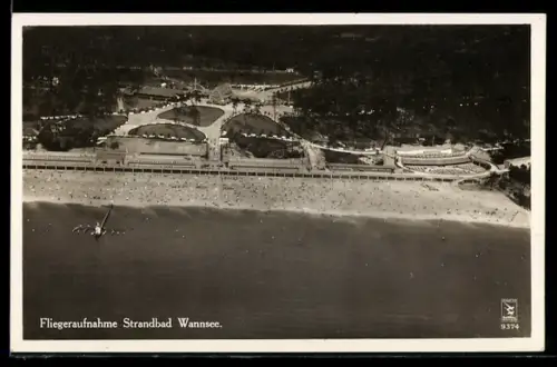 AK Berlin-Wannsee, Fliegeraufnahme Strandbad Wannsee