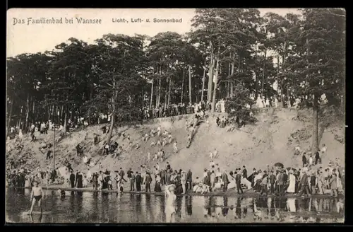 AK Berlin-Wannsee, Familienbad, Ansicht vom Wasser