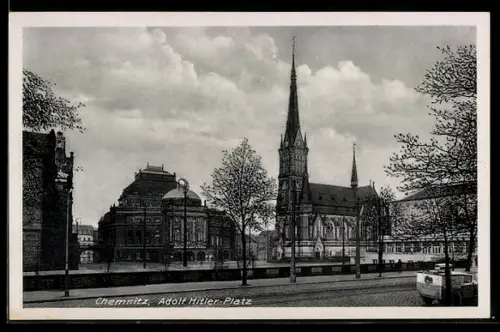 AK Chemnitz, Platz, Theater, Kirche