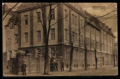 AK Wilhelmshaven, Marine-Lazarett, mit Soldaten