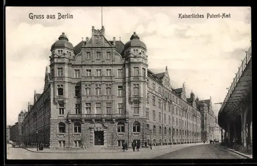 AK Berlin-Kreuzberg, Gitschiner Strasse mit Kaiserlichem Patentamt