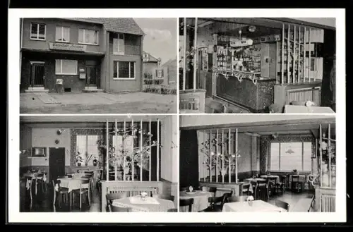 AK Wanne-Eickel, Gasthaus Gartenstadtschänke, Tulpenweg 2, Aussen- und Innenansicht