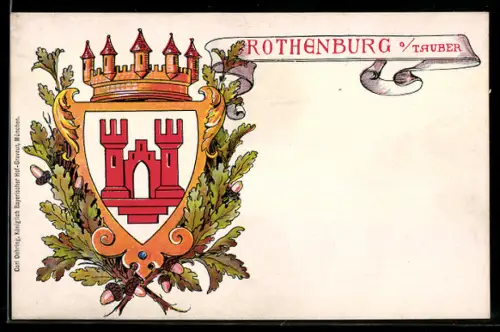 Künstler-AK Rothenburg o. Tauber, Stadtwappen