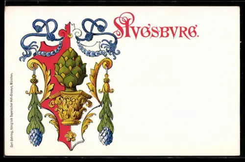 Künstler-AK Augsburg, Stadtwappen