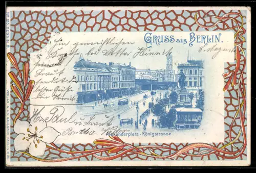 Lithographie Berlin, Alexanderplatz, Königstrasse