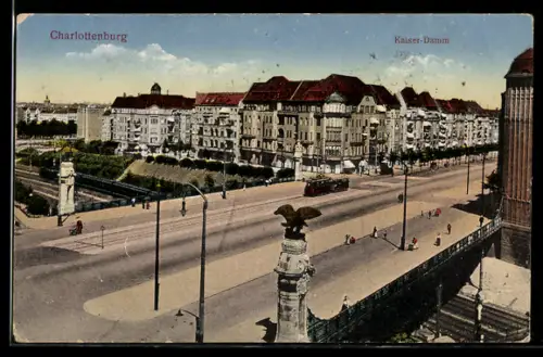 AK Berlin-Charlottenburg, Blick auf den Kaiser-Damm