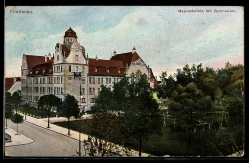 AK Berlin-Friedenau, Maybachplatz mit Gymnasium