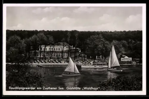 AK Berlin-Rauchfangswerder am Zeuthener See, Gaststätte Waldhaus