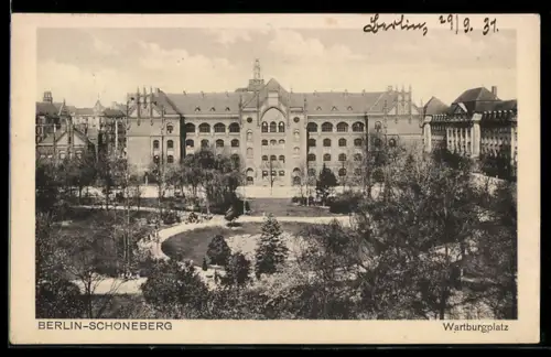 AK Berlin-Schöneberg, Blick zum Wartburgplatz