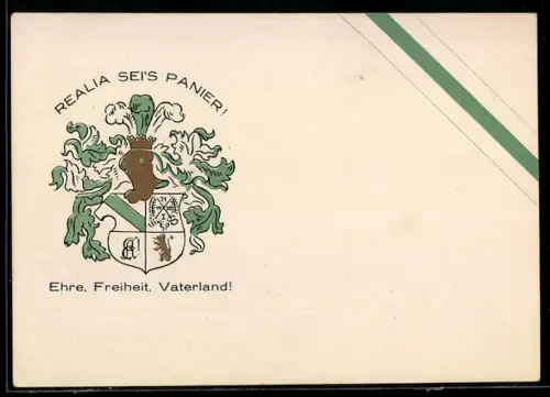 AK Studentenwappen Realia sei`s Panier mit Couleur