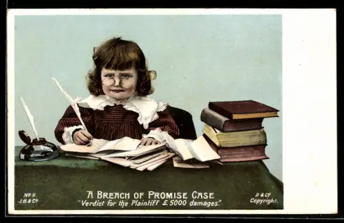 AK Kleiner Richter beim Schreiben eines Briefes