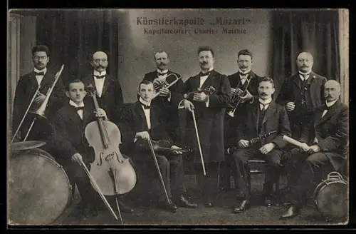 AK Musiker der Künstlerkapelle Mozart mit Instrumenten