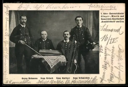AK Linz, T. Ober-Österreichische Sänger-, Musik- und Humoristen-Gesellschaft Gemütlichkeit, Musiker Georg Beckmann