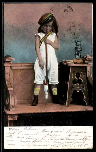 AK Kleiner Student mit Tabakspfeife, studentische Szene