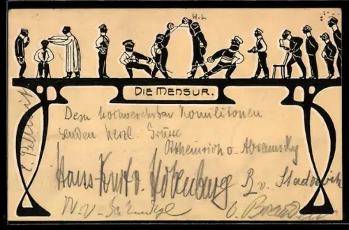 AK Schattenbild, Die Mensur, studentische Szene