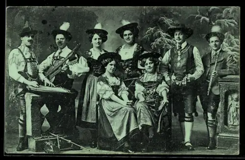 AK Original Tiroler Sanger-, Jodel-, Musik- und Tänzertruppe D` Inntaler, Trachtenkapelle