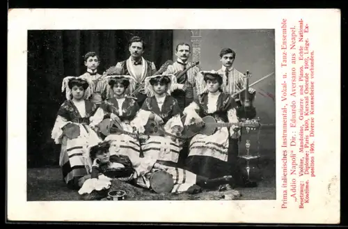 AK Prima italienisches Instrumental-, Vikal- und Tanz-Ensemble Addio Napoli, Trachtenkapelle