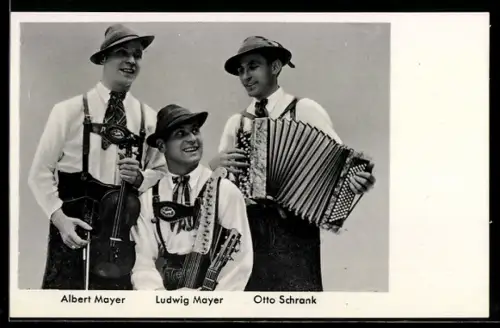 AK Trachtenkapelle Albert Mayer, Ludwig Mayer und Otto Schrank