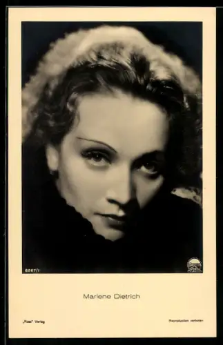 AK Portrait von Schauspielerin Marlene Dietrich