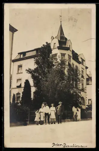 AK St. Gallen, Strassenpartie mit Villa