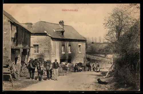 AK Saint-Gilles, Une rue avec Chocolat Menier