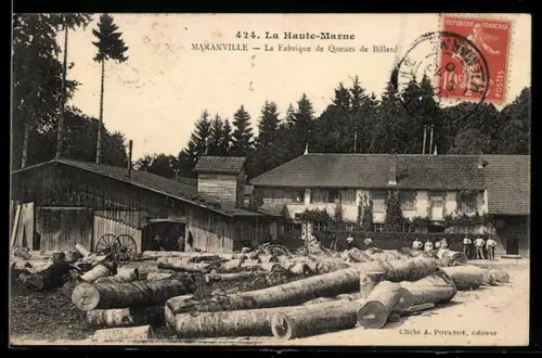 AK Maranville /Haute-Marne, La Fabrique de Queues de Billard