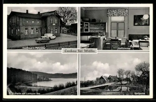 AK Lankau bei Mölln, Gasthaus L. Pehmöller, Partie am Lankauer See, Gastzimmer