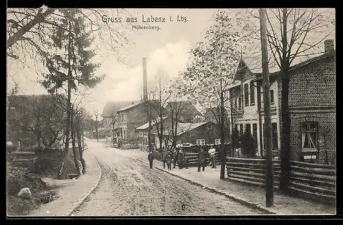 AK Labenz i. Lbg., Strassenpartie am Mühlenberg