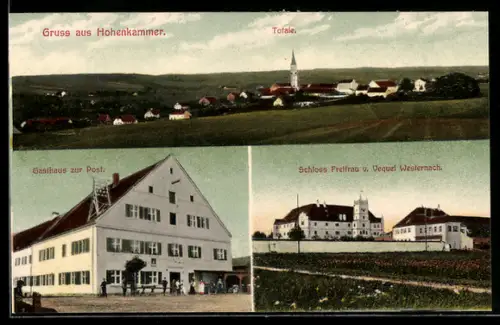AK Hohenkammer, Gasthaus zur Post, Schloss Freifrau v. Veguel Westernach