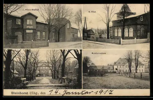 AK Steinhorst i. Lbg., Gasthof J. Flint, Haus O. Flint, Gutsherrenhaus